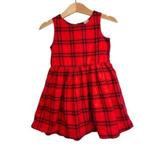 Carter's Sleeveless Dress in Red and Black Plaid 2T